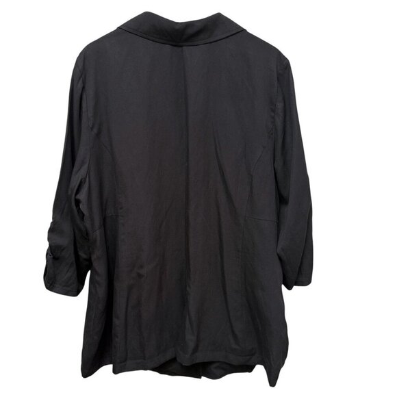 TORRID Studio Boyfriend Blazer Plus Size 3X Black Linen Lyocell Relaxed Jacket - Picture 5 of 10